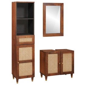 Muebles de baño 3 pcs 38 x 33 x 160 cm Madera de mango maciza