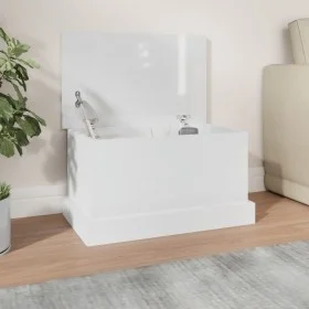 Glossy white plywood storage trunk 50x30x28 cm by vidaXL, Storage trunks - Ref: Foro24-816498, Price: 49,56 €, Discount: %