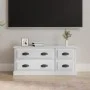 Glossy white plywood TV cabinet 100x35.5x45 cm by vidaXL, TV Furniture - Ref: Foro24-816450, Price: 65,38 €, Discount: %