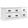 Glossy white plywood TV cabinet 100x35.5x45 cm by vidaXL, TV Furniture - Ref: Foro24-816450, Price: 65,38 €, Discount: %