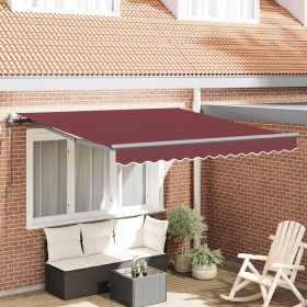 Toldo retráctil automático burdeos 300x250 cm