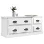 Glossy white plywood TV cabinet 100x35.5x45 cm by vidaXL, TV Furniture - Ref: Foro24-816450, Price: 65,38 €, Discount: %
