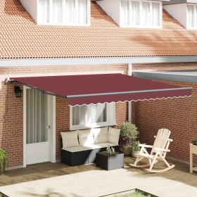 Toldo retráctil manual burdeos 400x300 cm