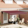 Toldo retráctil automático burdeos 400x300 cm