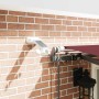 Toldo retráctil automático con luces LED burdeos 400x300 cm