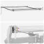 Toldo retráctil automático con luces LED burdeos 400x300 cm