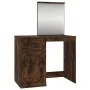 Dressing table and mirror smoke oak plywood 90x50x132.5 cm by vidaXL, Bedroom Dressers - Ref: Foro24-816765, Price: 88,23 €, ...
