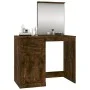 Dressing table and mirror smoke oak plywood 90x50x132.5 cm by vidaXL, Bedroom Dressers - Ref: Foro24-816765, Price: 88,23 €, ...