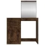 Dressing table and mirror smoke oak plywood 90x50x132.5 cm by vidaXL, Bedroom Dressers - Ref: Foro24-816765, Price: 88,23 €, ...