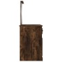 Tocador y espejo madera contrachapada roble humo 90x50x132,5 cm de vidaXL, Tocadores para dormitorios - Ref: Foro24-816765, P...