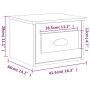 Glänzend weißer Wand-Nachttisch 41,5 x 36 x 28 cm von vidaXL, Nachttische - Ref: Foro24-816380, Preis: 33,67 €, Rabatt: %
