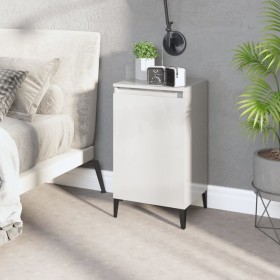 Mesita de noche madera contrachapada blanco brillo 40x35x70 cm de vidaXL, Mesitas de noche - Ref: Foro24-819648, Precio: 42,2...