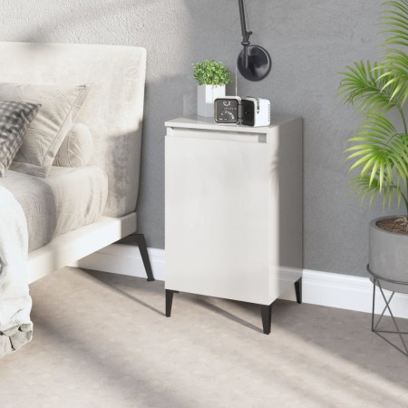 Mesita de noche madera contrachapada blanco brillo 40x35x70 cm de vidaXL, Mesitas de noche - Ref: Foro24-819648, Precio: 42,19 €