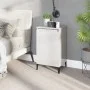 Mesita de noche madera contrachapada blanco brillo 40x35x70 cm de vidaXL, Mesitas de noche - Ref: Foro24-819648, Precio: 41,8...