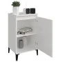 Mesita de noche madera contrachapada blanco brillo 40x35x70 cm de vidaXL, Mesitas de noche - Ref: Foro24-819648, Precio: 41,8...