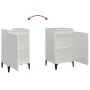 Mesita de noche madera contrachapada blanco brillo 40x35x70 cm de vidaXL, Mesitas de noche - Ref: Foro24-819648, Precio: 41,8...
