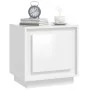 Mesita de noche madera contrachapada blanco brillo 44x35x45 cm de vidaXL, Mesitas de noche - Ref: Foro24-819840, Precio: 38,4...
