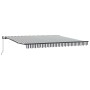 Toldo retráctil manual gris antracita y blanco 400x300 cm
