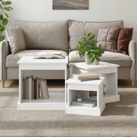 3 white engineered wood coffee tables by vidaXL, Coffee table - Ref: Foro24-816488, Price: 69,65 €, Discount: %