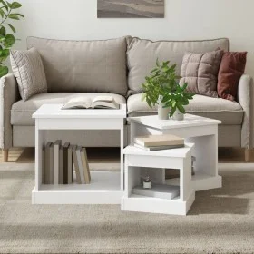 3 white engineered wood coffee tables by vidaXL, Coffee table - Ref: Foro24-816488, Price: 68,76 €, Discount: %