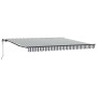 Toldo retráctil automático gris antracita y blanco 400x300 cm