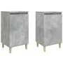 Mesitas de noche 2 uds madera gris hormigón 40x35x70 cm de vidaXL, Mesitas de noche - Ref: Foro24-819637, Precio: 64,12 €, De...