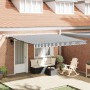 Toldo retráctil automático luz LED antracita y blanco 400x300cm
