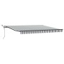 Toldo retráctil automático luz LED antracita y blanco 400x300cm
