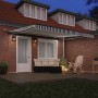 Toldo retráctil automático luz LED antracita y blanco 400x300cm