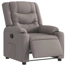 Sillón reclinable eléctrico tela gris taupé Sillón reclinable eléctrico tela gris taupé