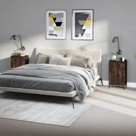 Bedside tables 2 units plywood oak smoke 40x35x70 cm by vidaXL, Nightstands - Ref: Foro24-819655, Price: 77,28 €, Discount: %