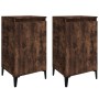 Bedside tables 2 units plywood oak smoke 40x35x70 cm by vidaXL, Nightstands - Ref: Foro24-819655, Price: 78,21 €, Discount: %