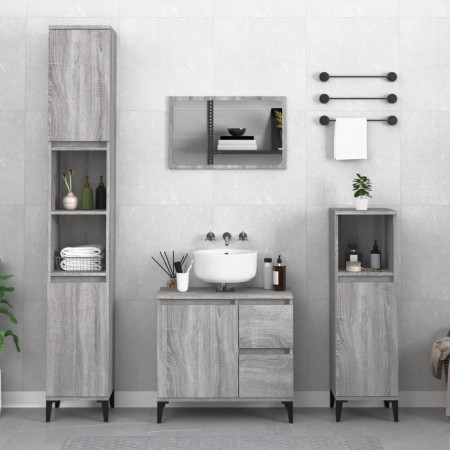 Badezimmerschrank aus grauem Sonoma-Sperrholz, 65 x 33 x 60 cm von vidaXL, Badezimmermöbel - Ref: Foro24-819834, Preis: 65,40...