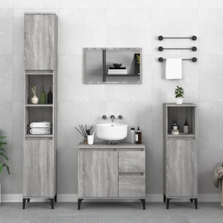 Badezimmerschrank aus grauem Sonoma-Sperrholz, 65 x 33 x 60 cm von vidaXL, Badezimmermöbel - Ref: Foro24-819834, Preis: 69,13...