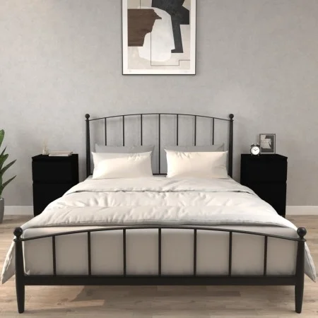 vidaxL Mesitas de noche negras 2 uds 40x35x70 cm de vidaXL, Mesitas de noche - Ref: Foro24-819711, Precio: 102,47 €, Descuent...