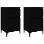 vidaxL Mesitas de noche negras 2 uds 40x35x70 cm de vidaXL, Mesitas de noche - Ref: Foro24-819711, Precio: 102,47 €, Descuent...