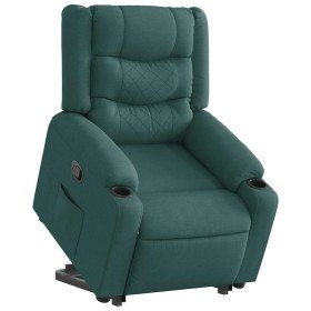 Sillón reclinable elevable tela verde oscuro Sillón reclinable elevable tela verde oscuro
