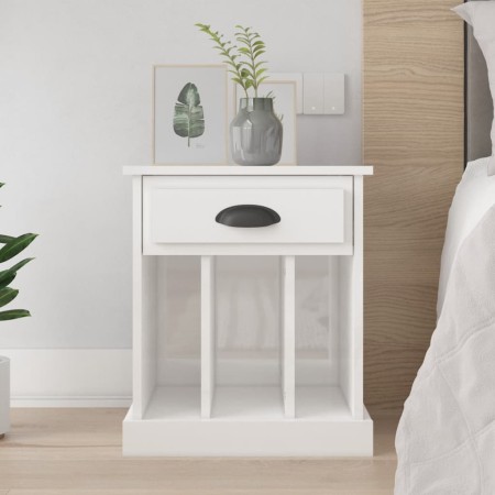 Mesita de noche blanco brillante 43x36x50 cm de vidaXL, Mesitas de noche - Ref: Foro24-816348, Precio: 35,34 €