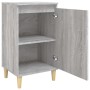 Mesitas de noche 2 uds madera contrachapada gris 40x35x70 cm