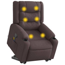 Silla de masaje reclinable de pie de tela marrón oscuro Silla de masaje reclinable de pie de tela marrón oscuro