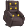 Silla de masaje reclinable de pie de tela marrón oscuro