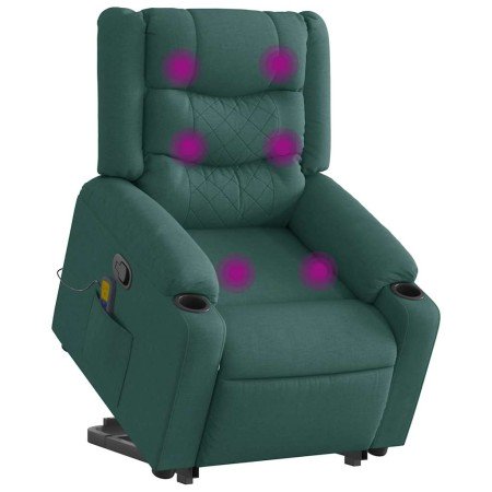 Silla de masaje reclinable de pie de tela verde oscura en Sillones | Comprar online en Foro24