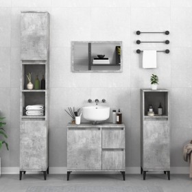 Concrete gray plywood bathroom cabinet 65x33x60 cm by vidaXL, Bathroom furniture - Ref: Foro24-819832, Price: 70,88 €, Discou...