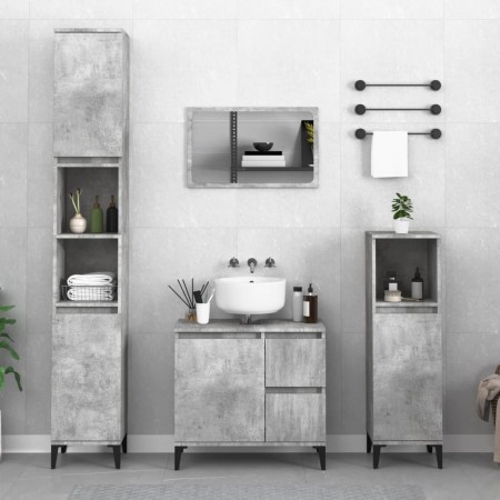 Badezimmerschrank aus betongrauem Sperrholz, 65 x 33 x 60 cm von vidaXL, Badezimmermöbel - Ref: Foro24-819832, Preis: 70,88 €...
