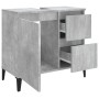 Badezimmerschrank aus betongrauem Sperrholz, 65 x 33 x 60 cm von vidaXL, Badezimmermöbel - Ref: Foro24-819832, Preis: 70,88 €...