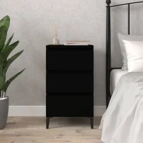 Black plywood bedside table 40x35x70 cm by vidaXL, Nightstands - Ref: Foro24-819669, Price: 63,66 €, Discount: %