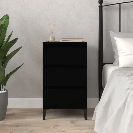 Black plywood bedside table 40x35x70 cm by vidaXL, Nightstands - Ref: Foro24-819669, Price: 64,59 €, Discount: %