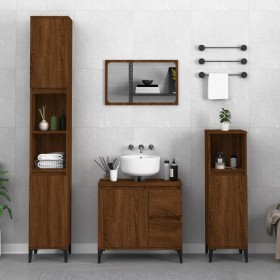 Badezimmerschrank aus braunem Eichensperrholz, 30 x 30 x 100 cm von vidaXL, Badezimmermöbel - Ref: Foro24-819819, Preis: 63,4...