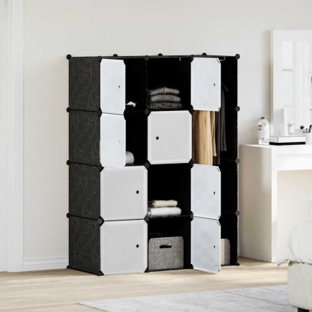 vidaXl Armario modular 9 compartimentos negro y blanco