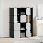 vidaXl Armario modular 9 compartimentos negro y blanco